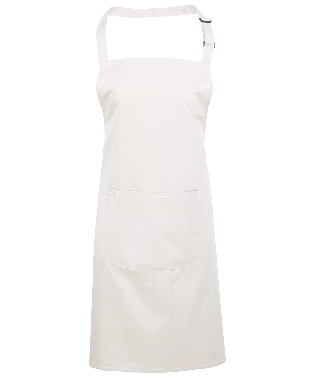 Basic Bib Apron with Pocket - White